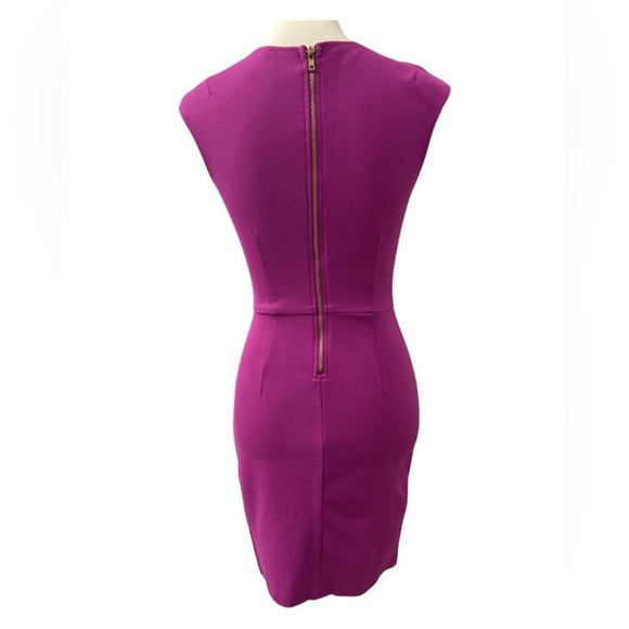 Bar III women’s midi dress purple pink size medium cap sleeves fitted sexy - Picture 3 of 4